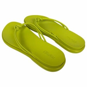 Olukai Women's Aka Water-Resistant Sandals Flip Flops In Citron Size 9
